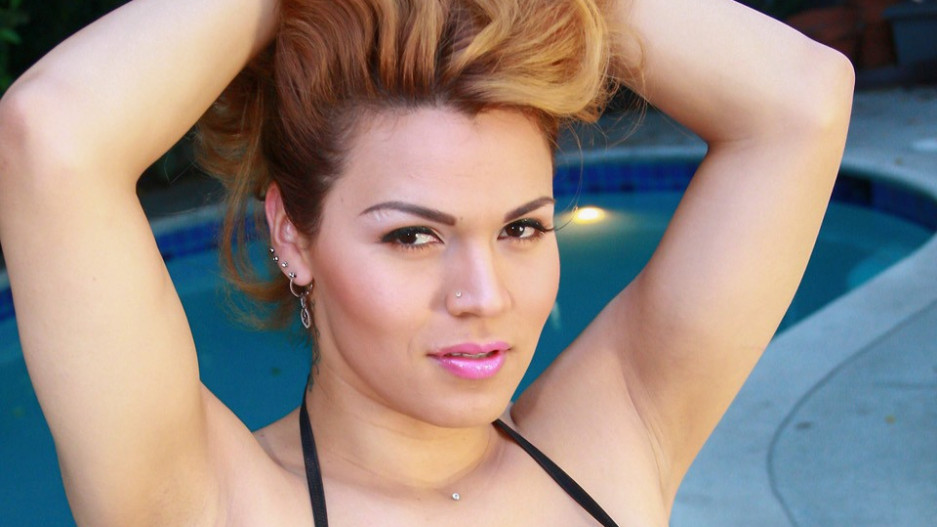Gaby sexy mermaid by pool