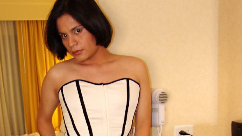 Diana in Black and White Corset