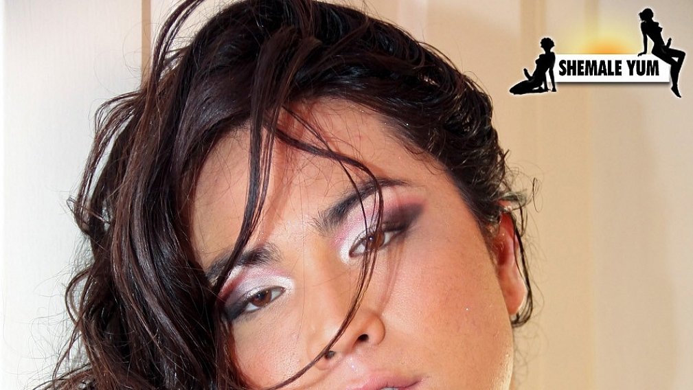 Sultry Calista Yamaguchi Plays with Her Hard Cock and Cums for You